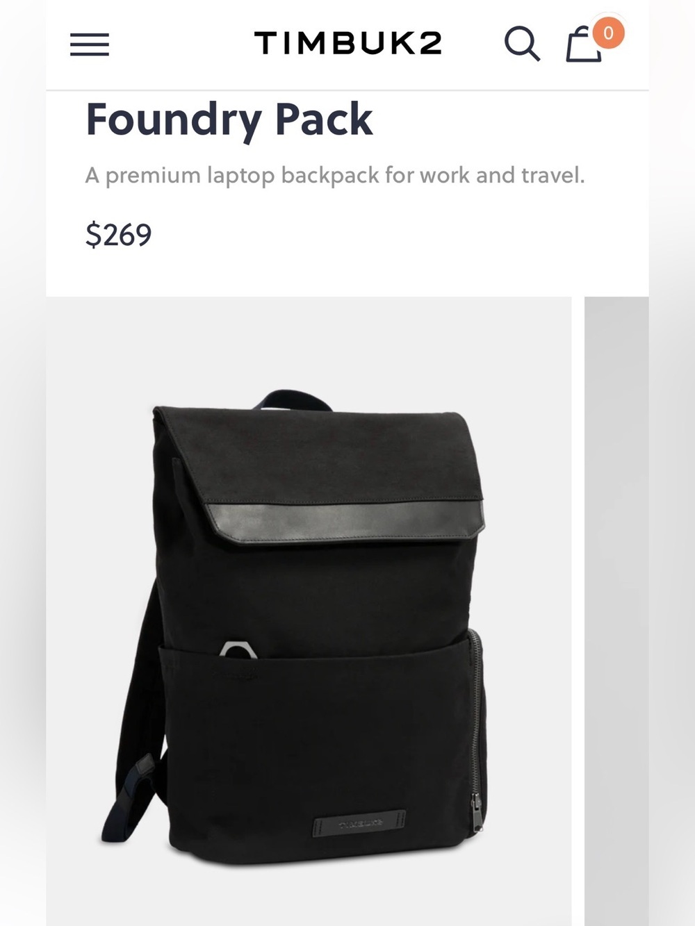 Timbuk2 Foundry Pack is a black canvas backpack